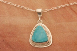 Genuine Kingman Turquoise Sterling Silver Pendant